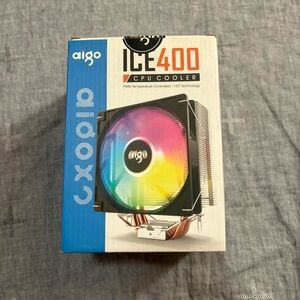 NEW Aigo ICE400X 4 Heat Pipes CPU Cooler Fan RGB 4pin PWM Silver Silent